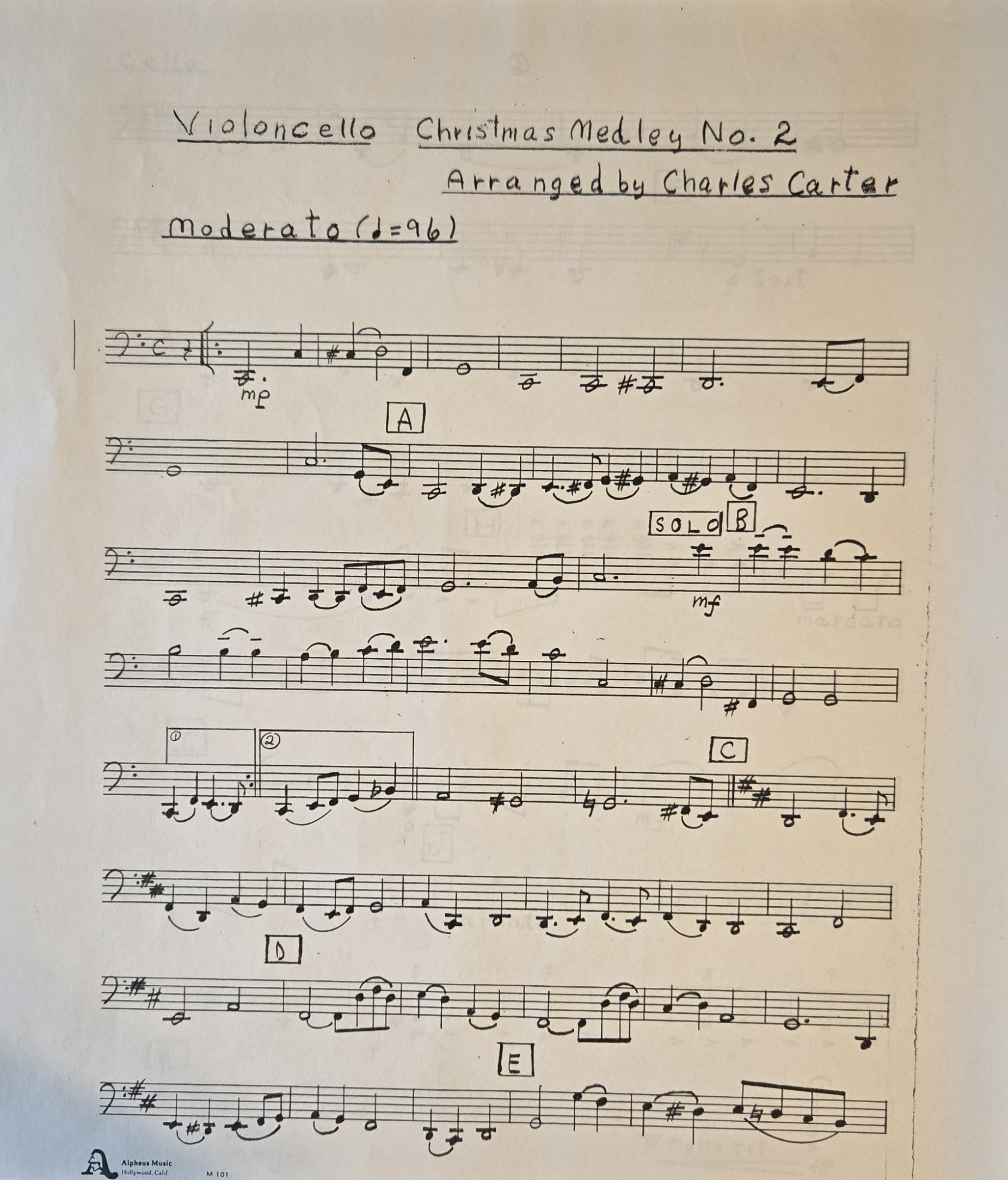 Medley 2 Cello P1