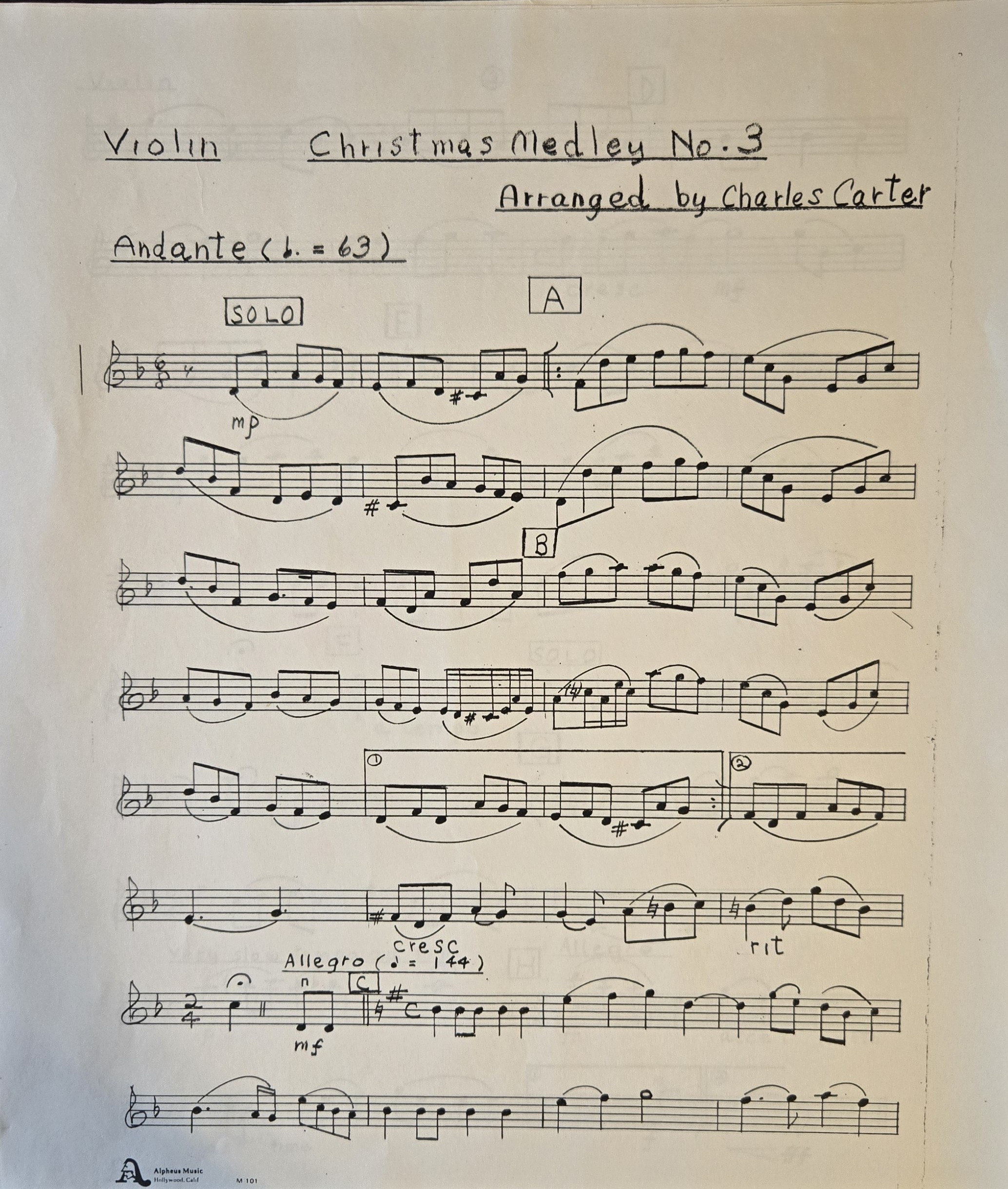 Medley 3 Violin P1